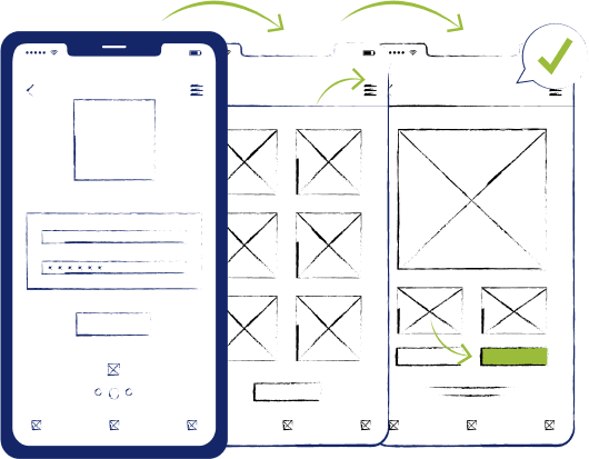 Mobile app wireframe by UI UX Design Company in Ahmedabad