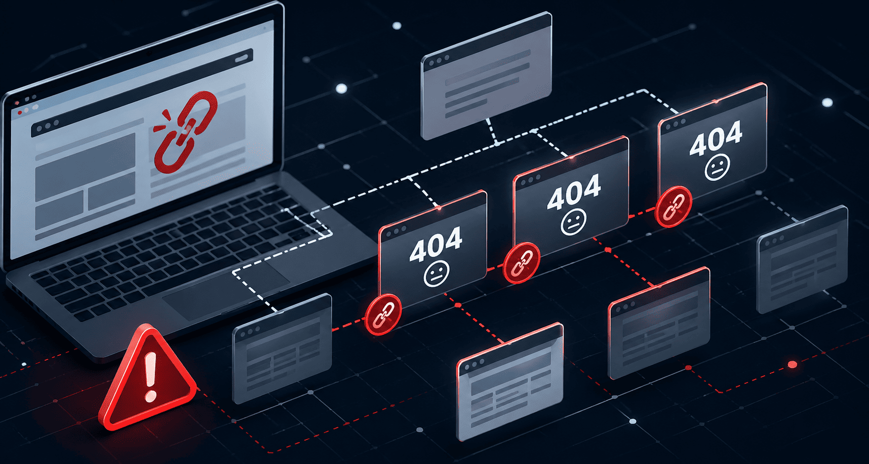 Broken links causing 404 errors in website SEO