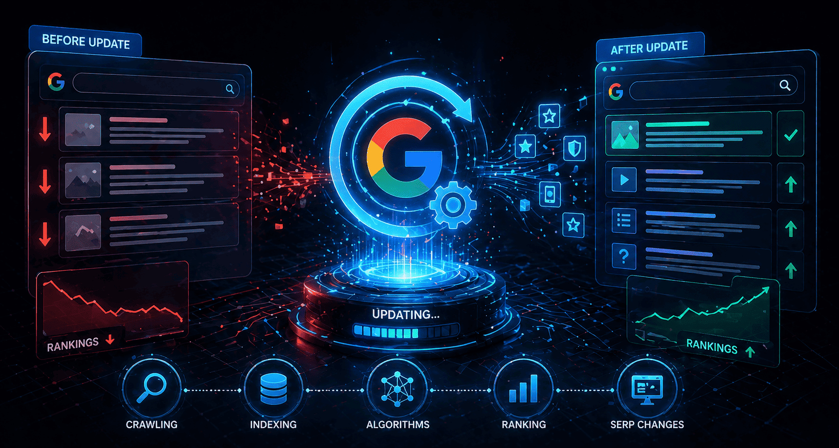 Google algorithm updates affecting search rankings