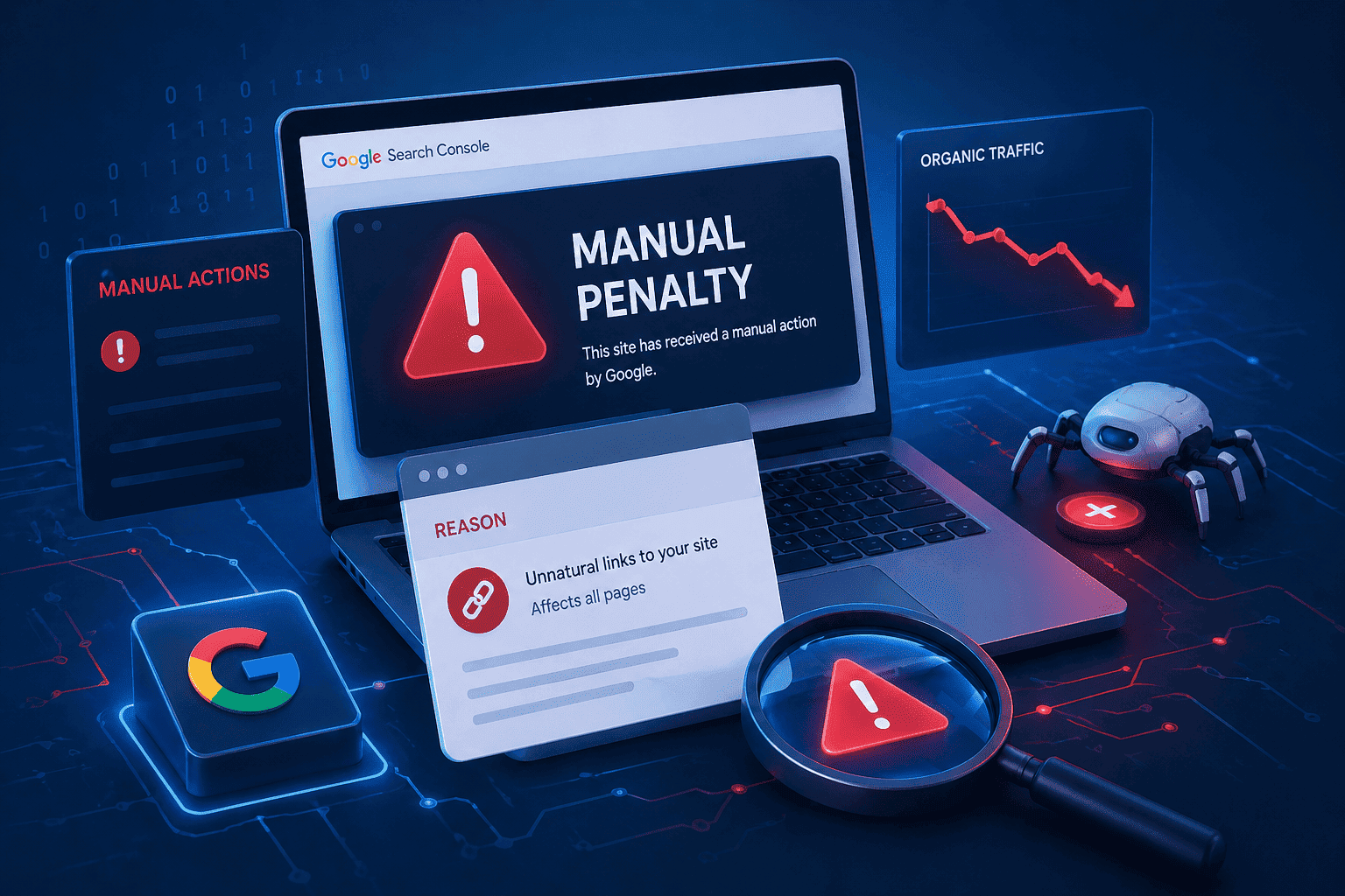  Google manual penalty warning in Search Console