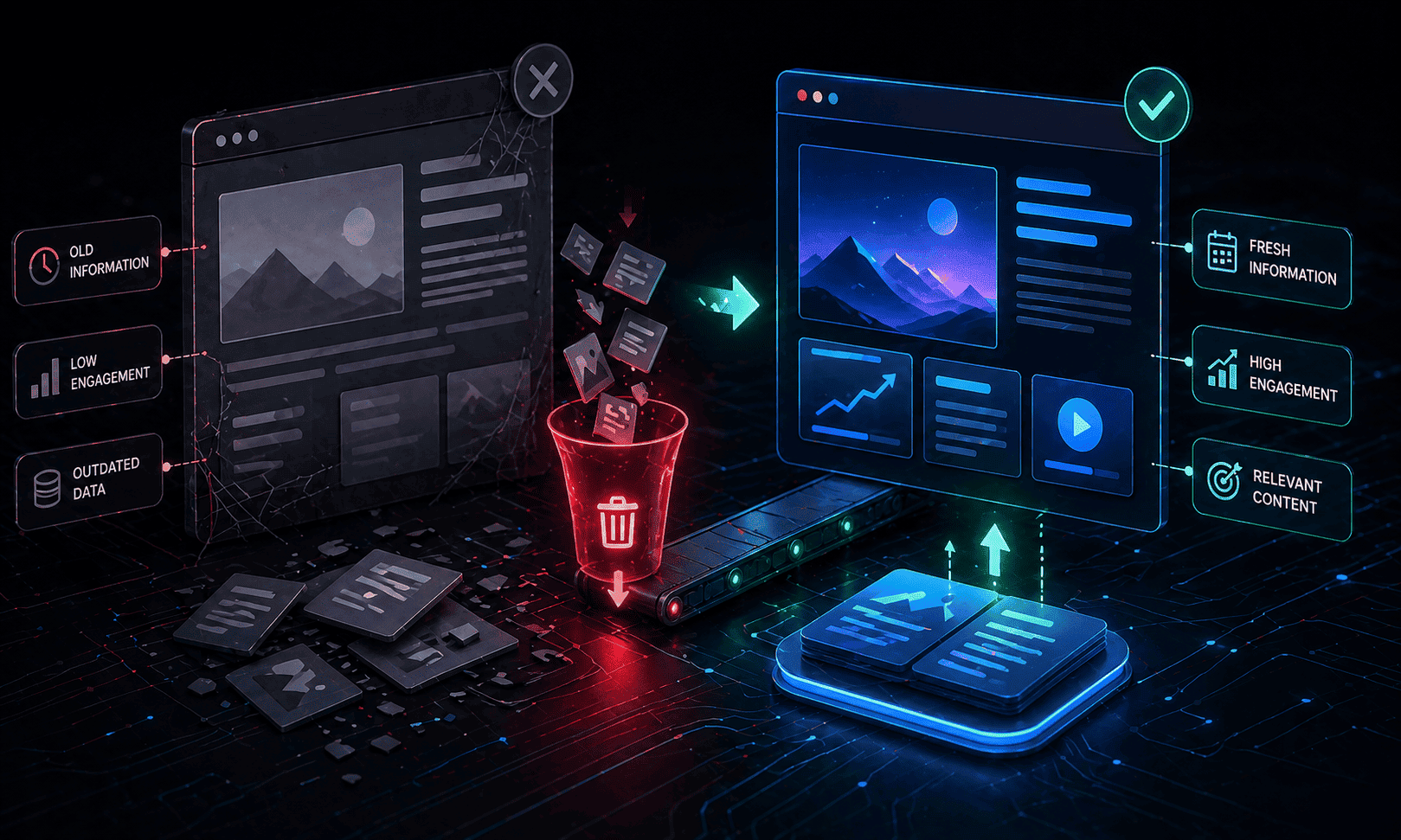 Outdated content impacting website SEO rankings